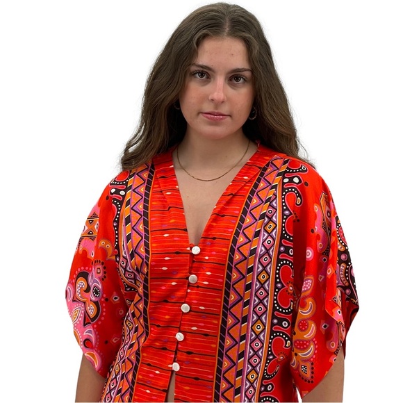 RARE Vintage 60s Robe Beach Coverup Kimono Riviera Robes California Created M/L - Picture 4 of 15